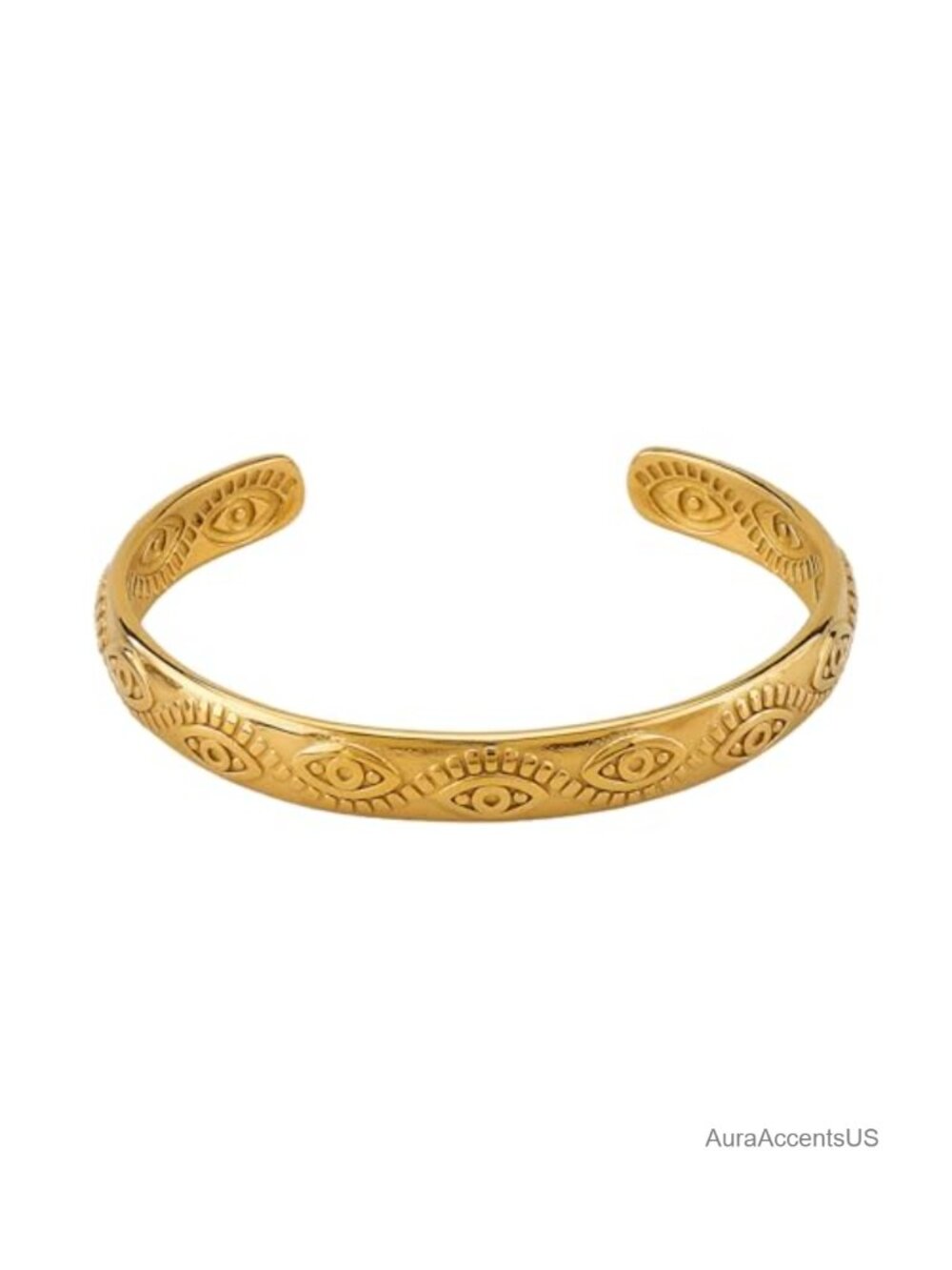 Stainless Steel Enamel Evil Eye Open Bangle Boho Bracelet for Women